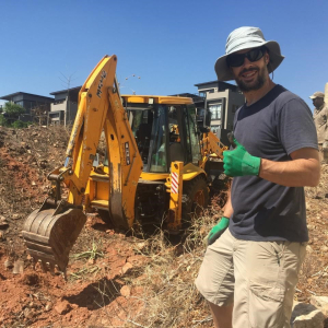 After clearing several hundred trees the site is ready for landscaping.